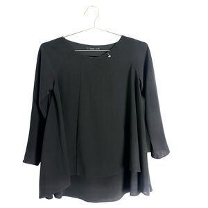 Cos 3/4 Sleeve Black Tunic Top Size 34/XS
